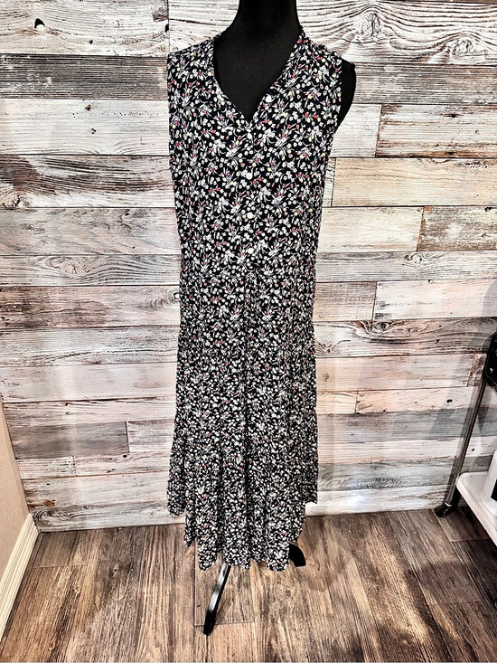 Chaps Dresses & Skirts - Chaps Floral Maxi Dress Black Size Large Like New